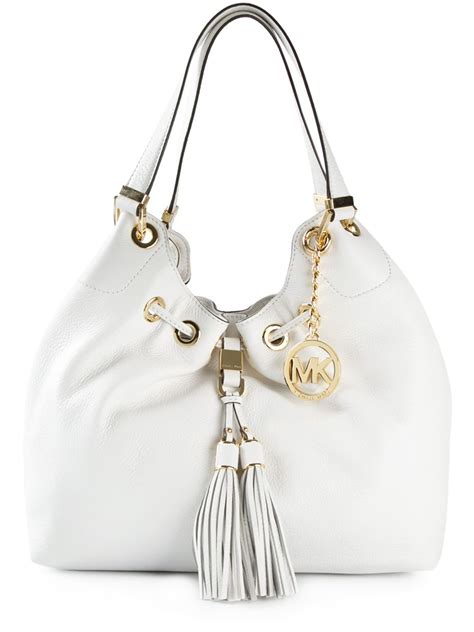 white michael kors bags|michael kors white shoulder bags.